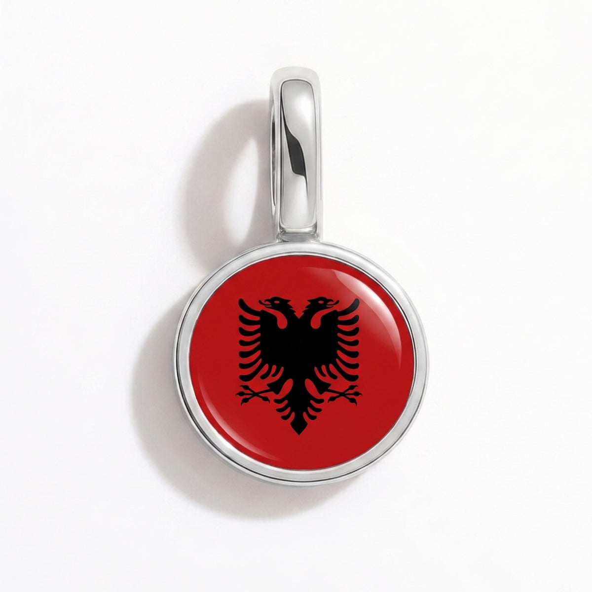 Charm - Flag Round – Silver