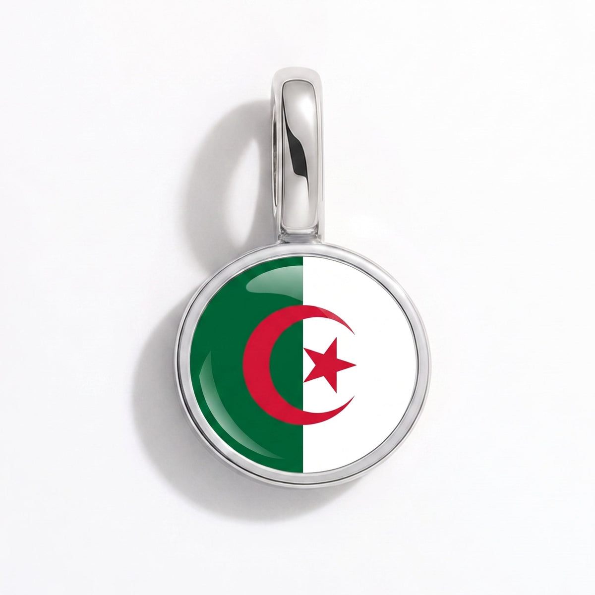 Charm - Flag Round – Silver