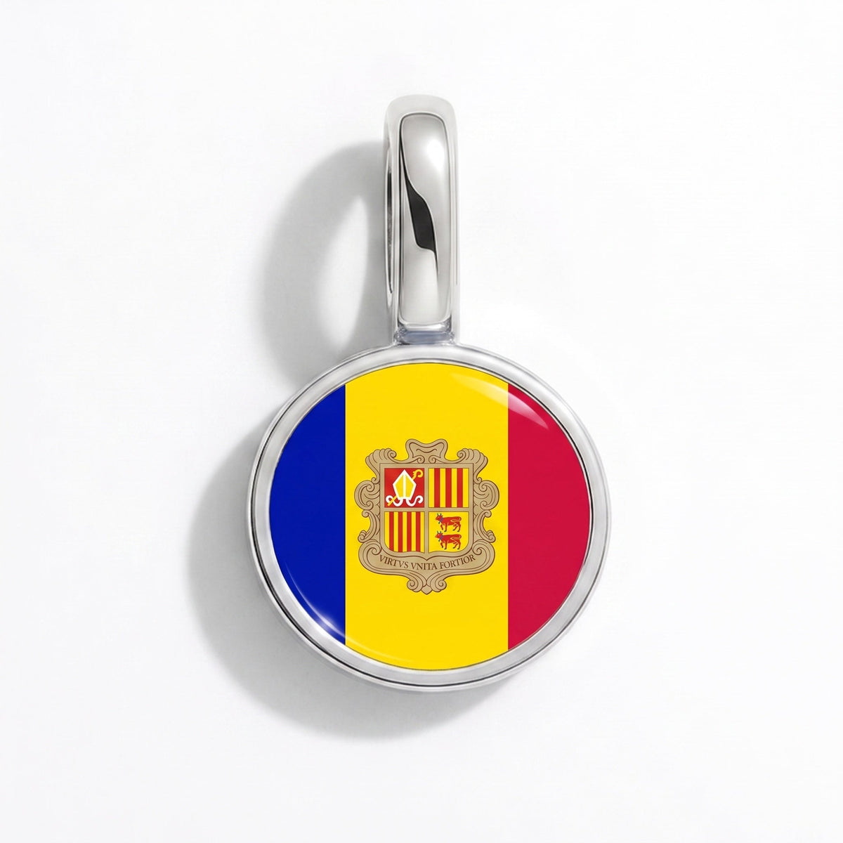 Charm - Flag Round – Silver