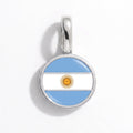 Charm - Flag Round – Silver