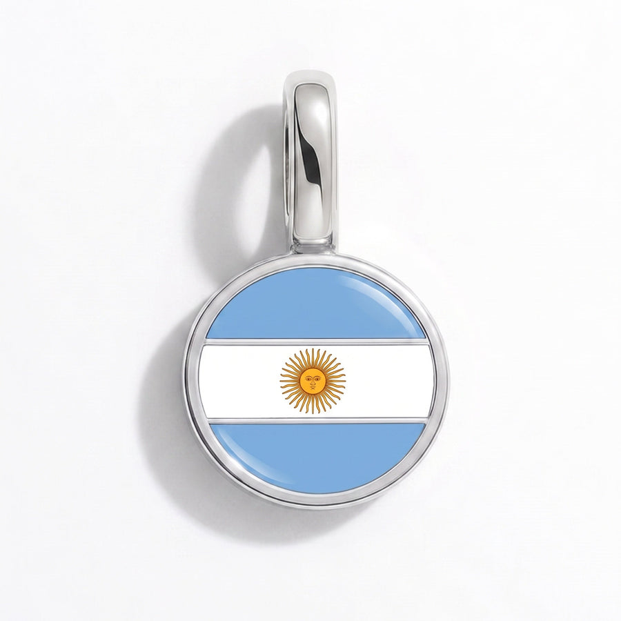 Charm - Flag Round – Silver