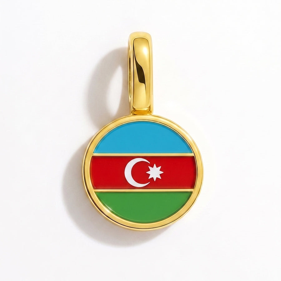 Charm - Flag Round – Gold