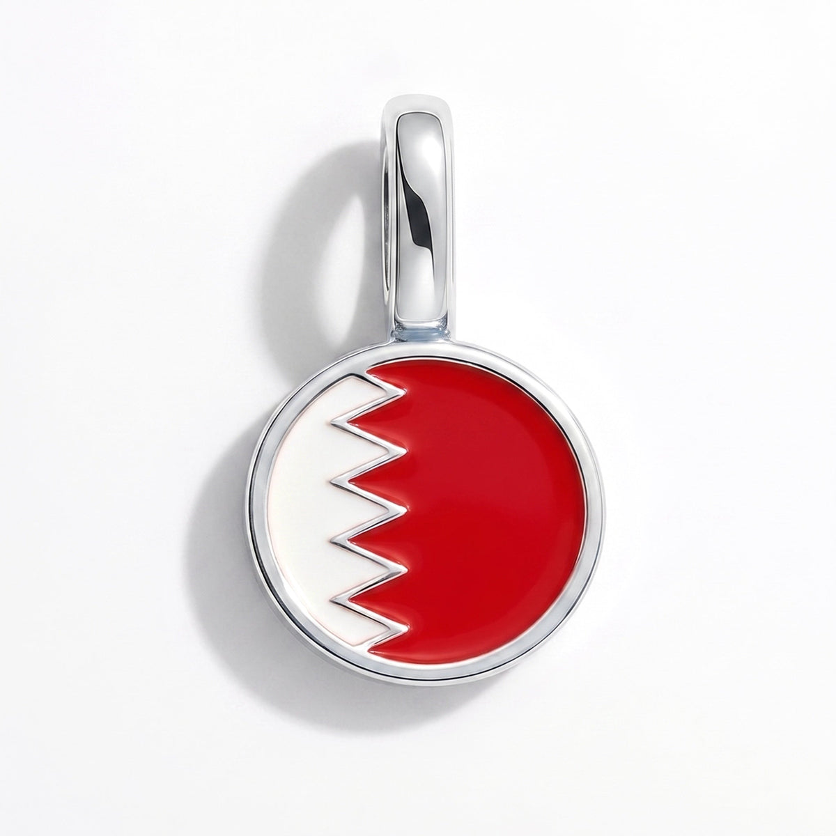 Charm - Flag Round – Silver