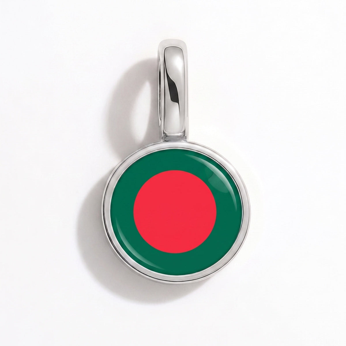 Charm - Flag Round – Silver