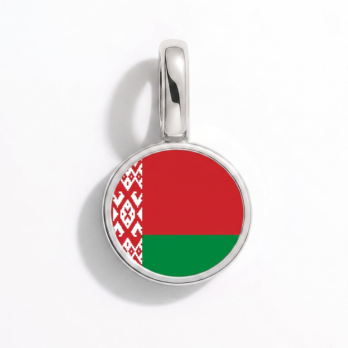Charm - Flag Round – Silver