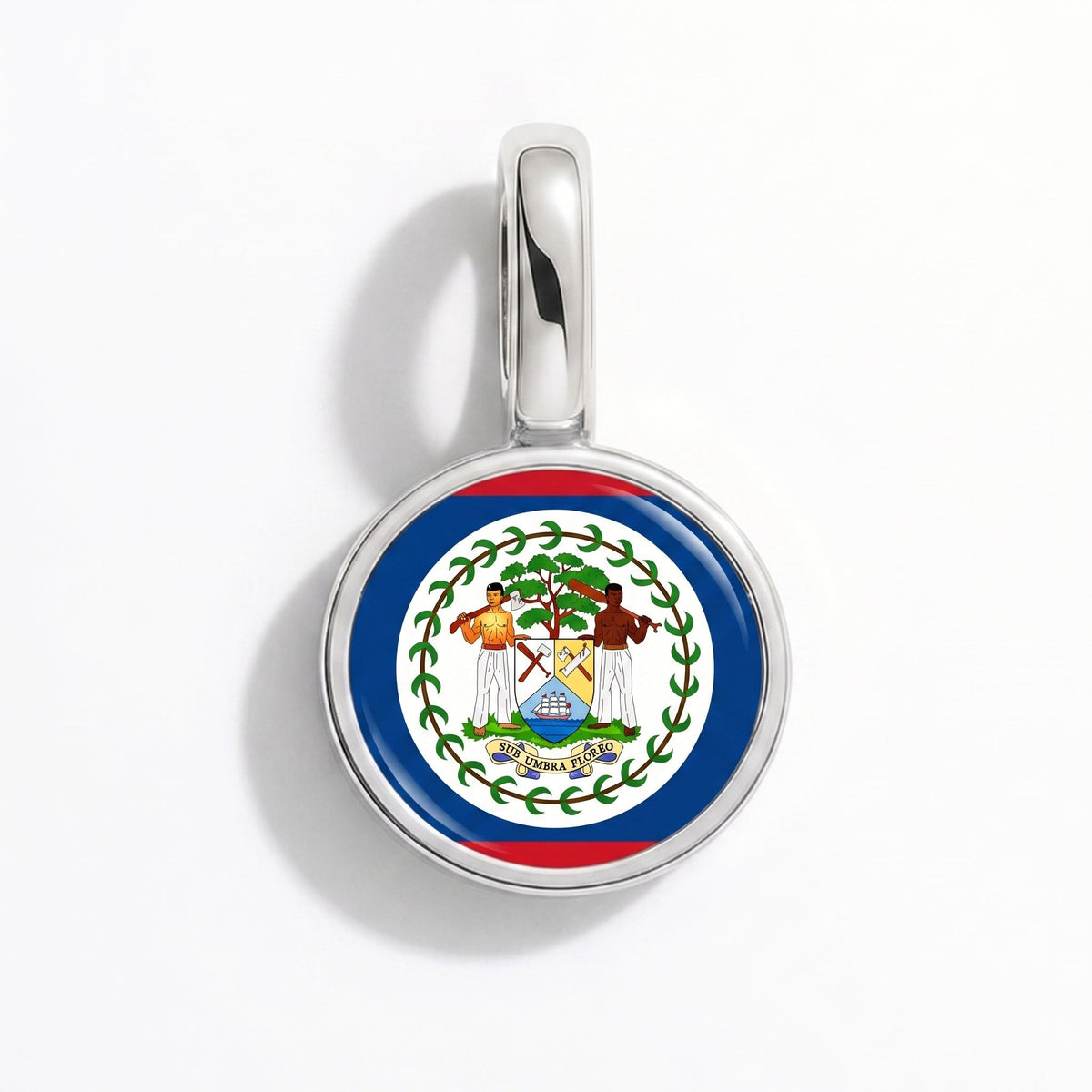 Charm - Flag Round – Silver