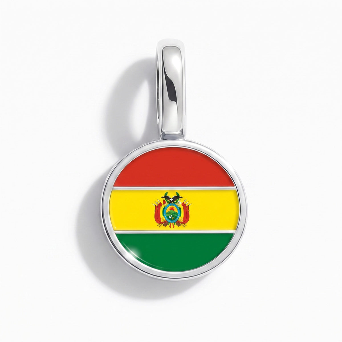 Charm - Flag Round – Silver