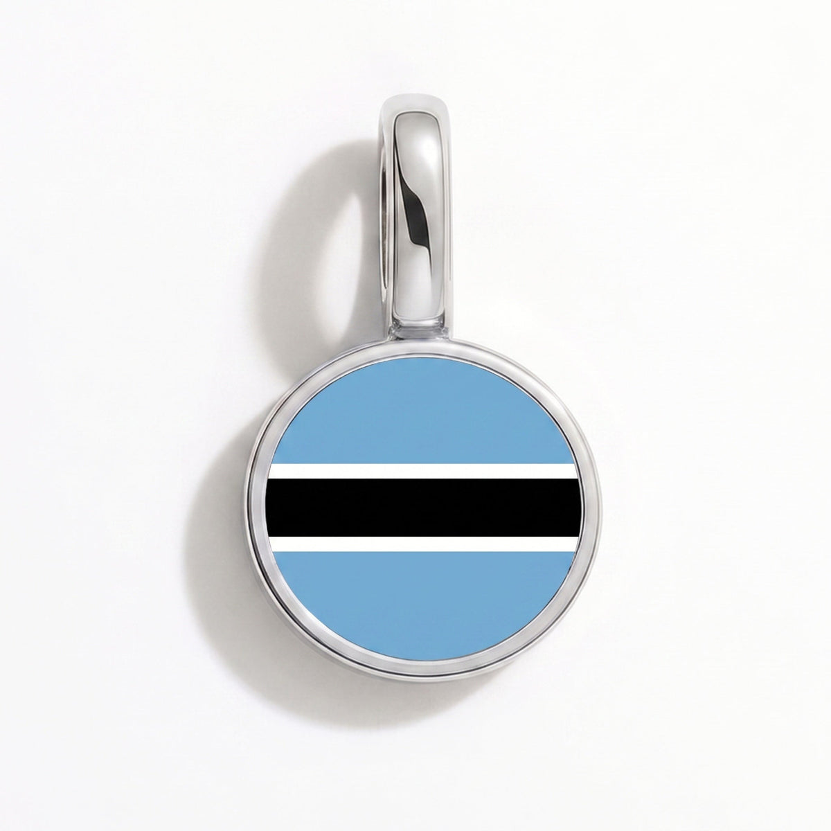 Charm - Flag Round – Silver