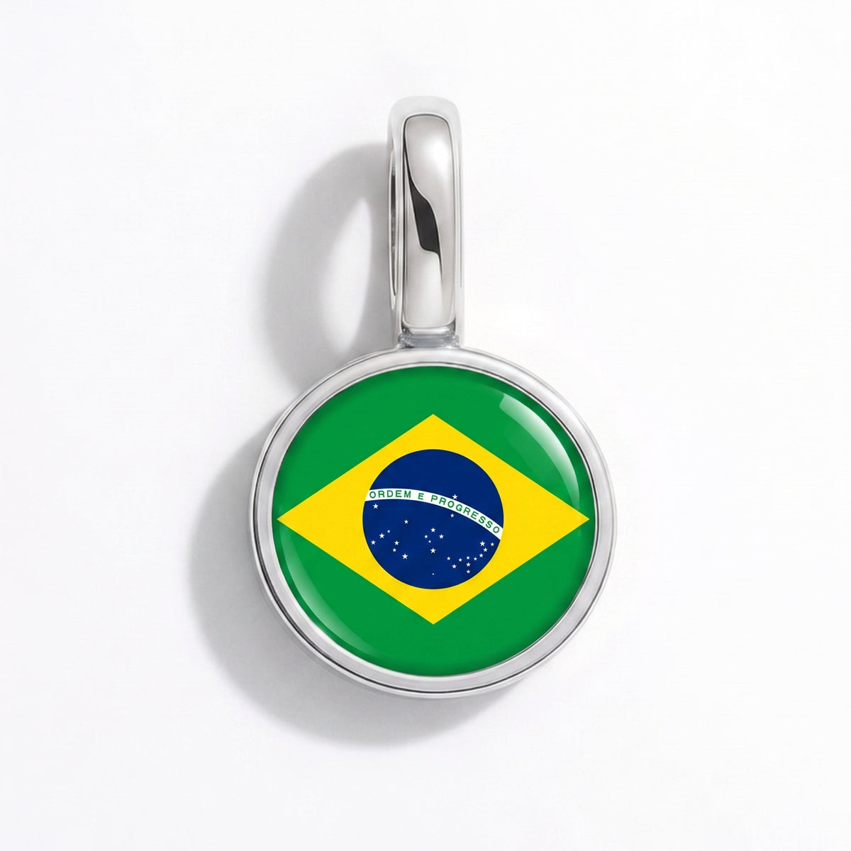 Charm - Flag Round – Silver