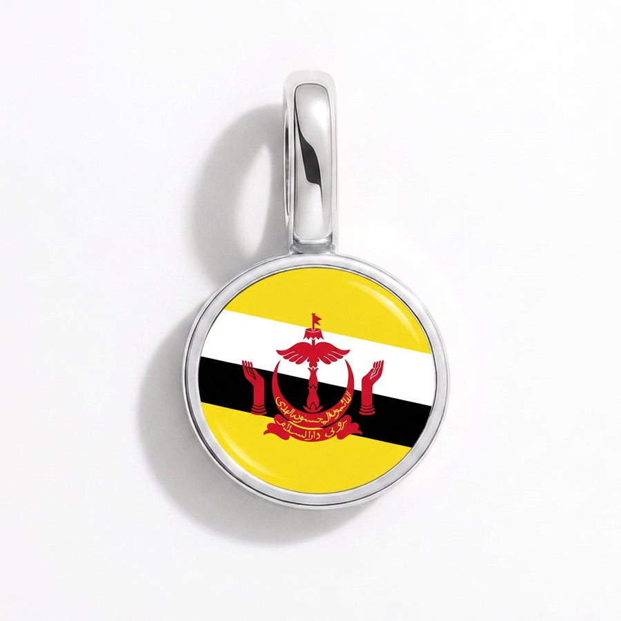 Charm - Flag Round – Silver