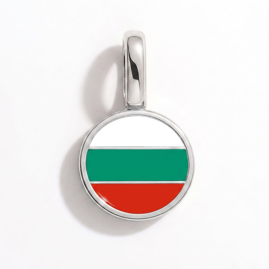 Charm - Flag Round – Silver