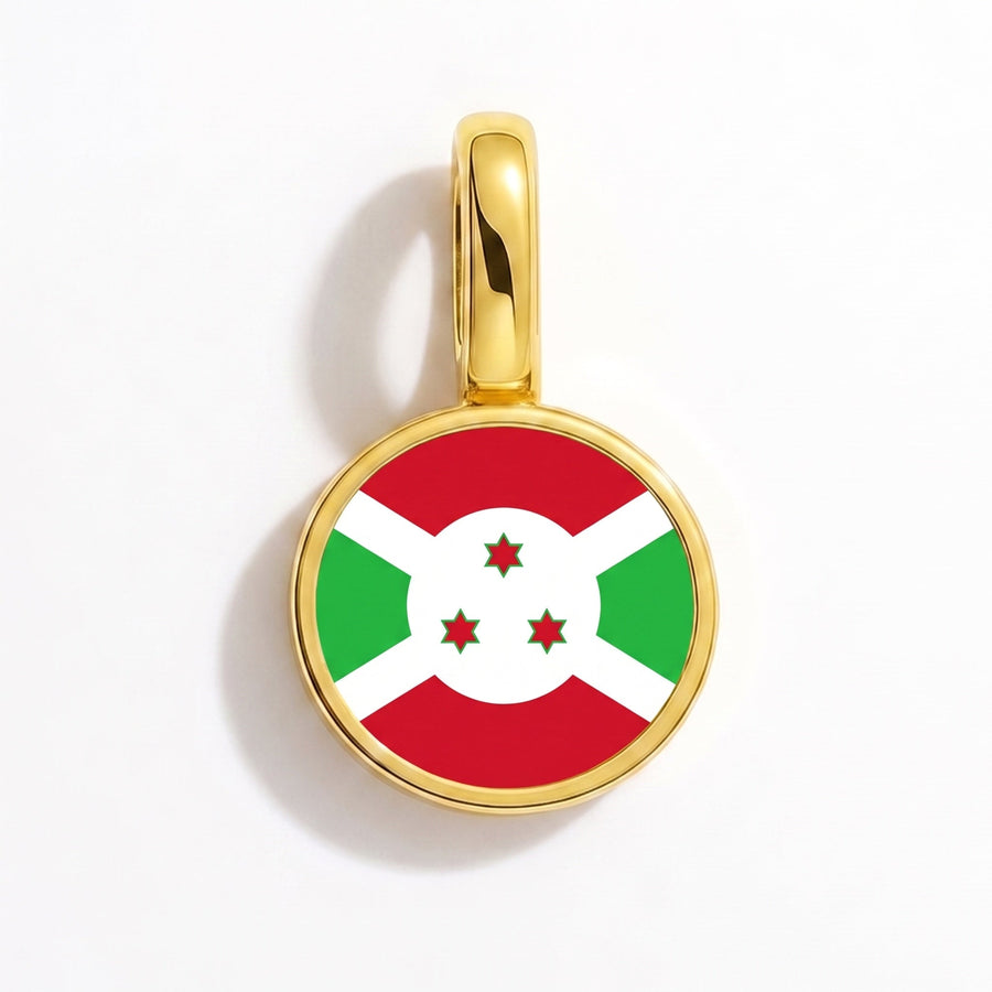 Charm - Flag Round – Gold