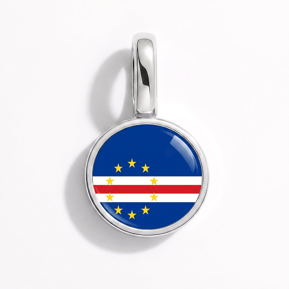 Charm - Flag Round – Silver