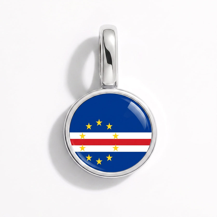 Charm - Flag Round – Silver
