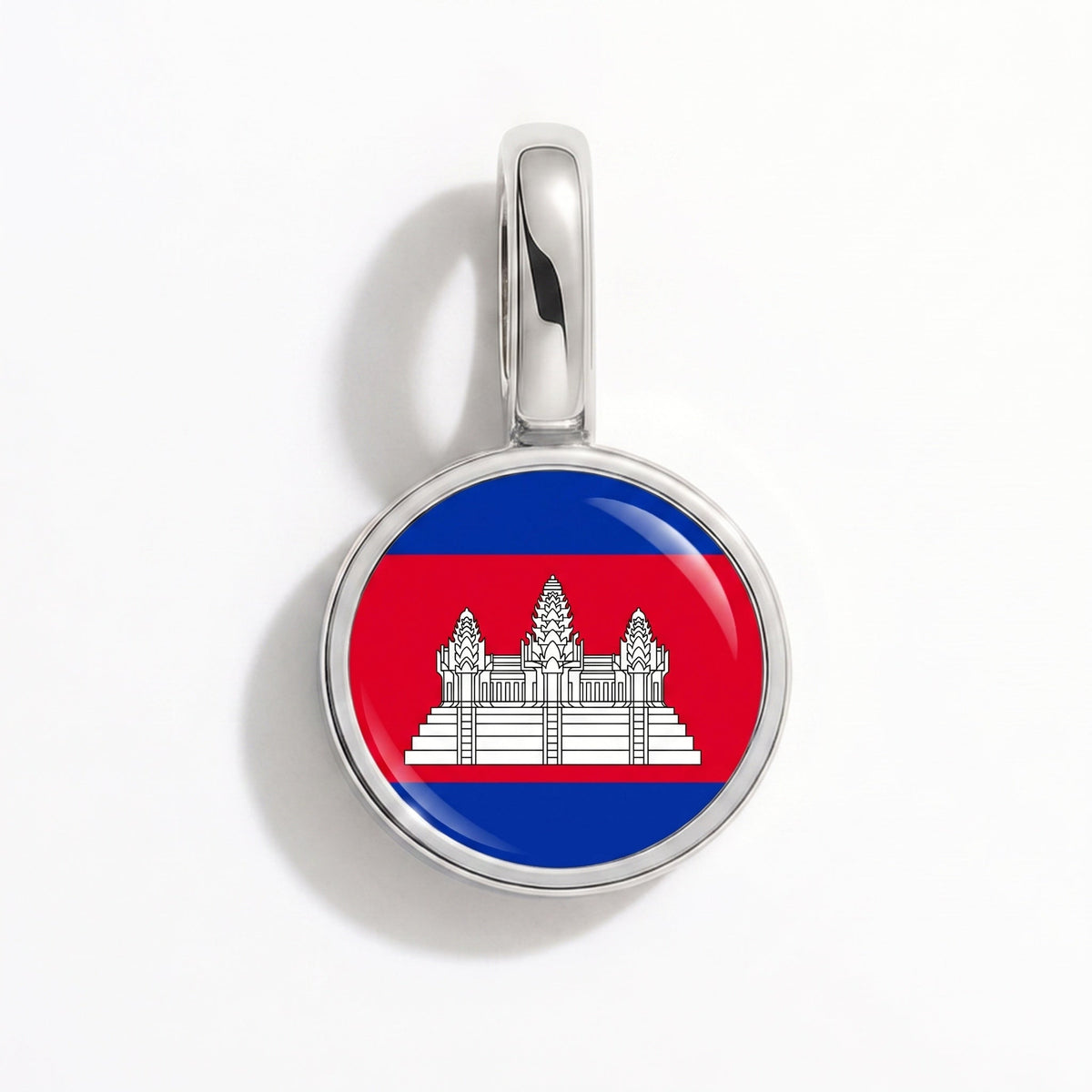 Charm - Flag Round – Silver