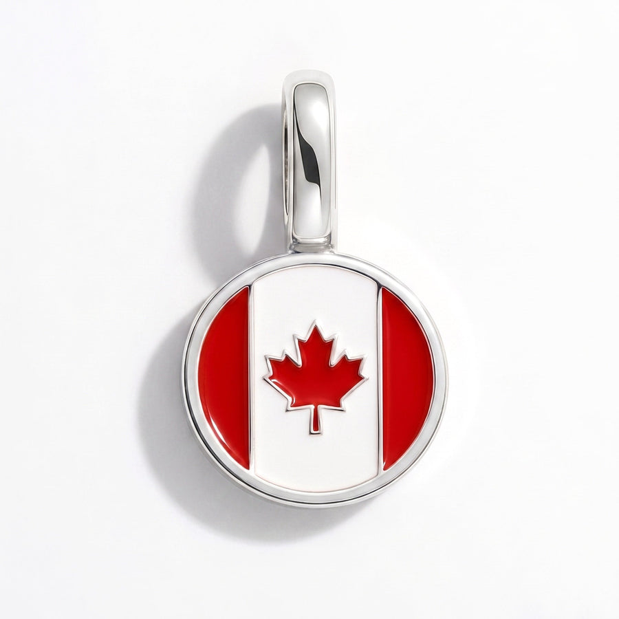 Charm - Flag Round – Silver