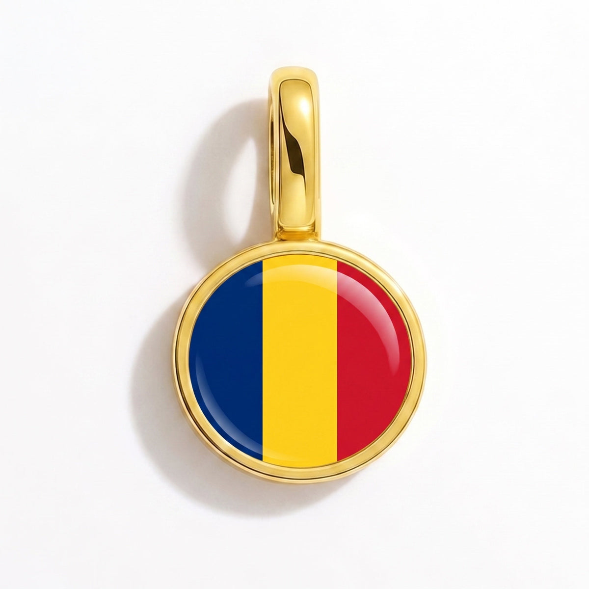 Charm - Flag Round – Gold