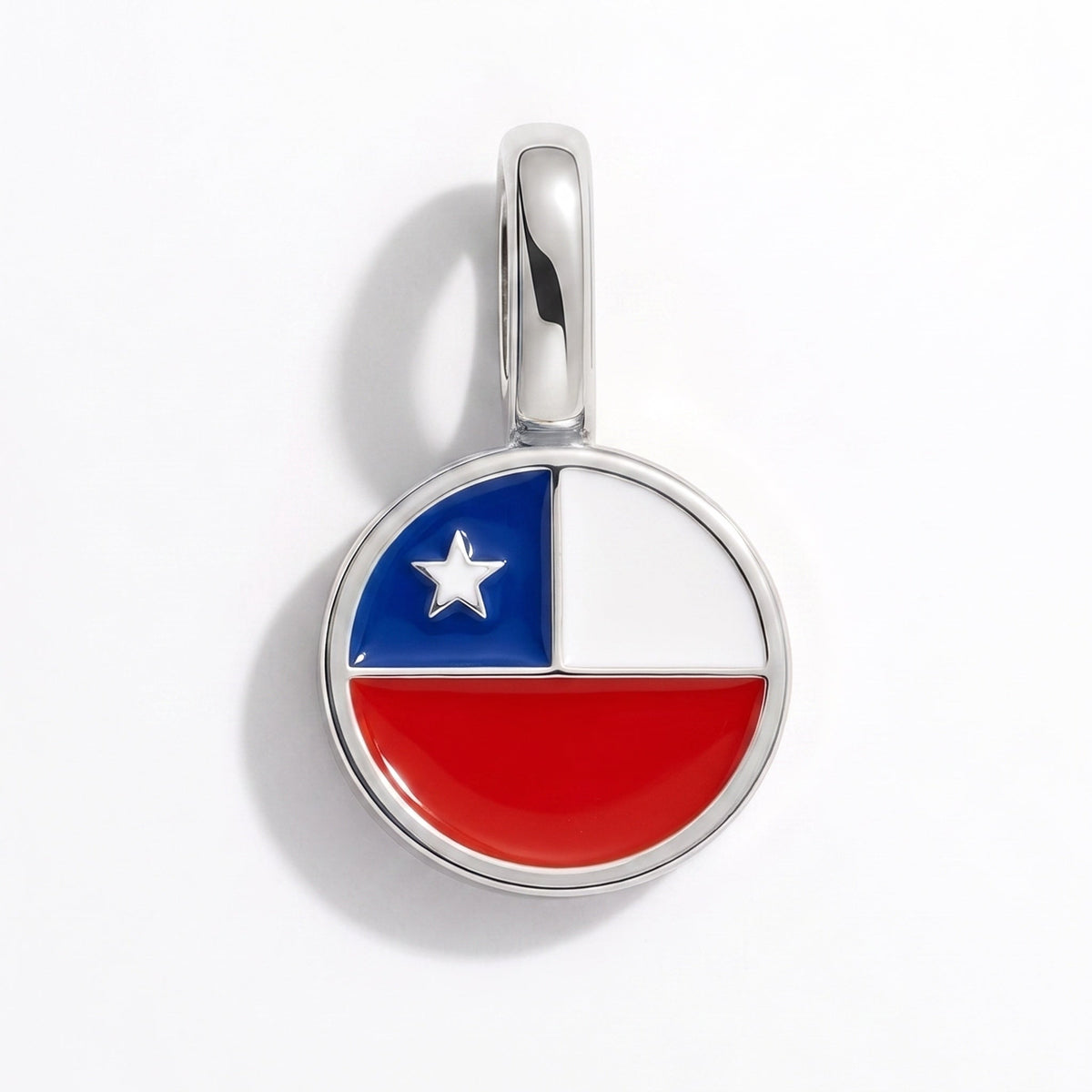 Charm - Flag Round – Silver