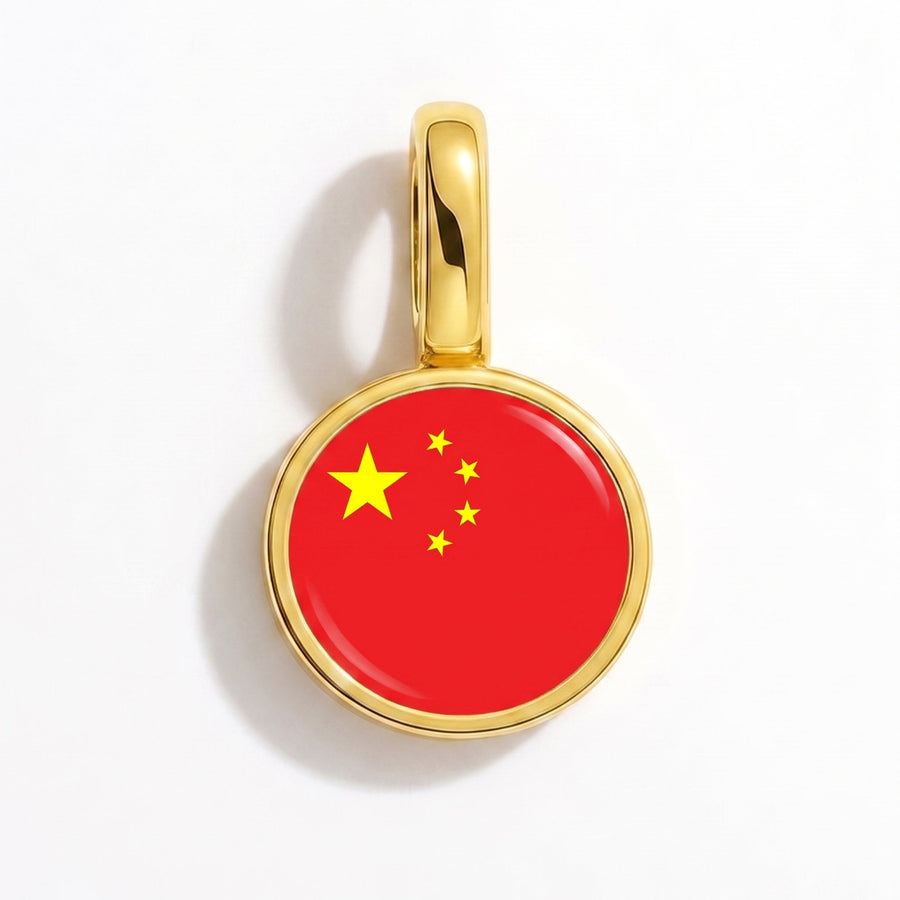 Charm - Flag Round – Gold