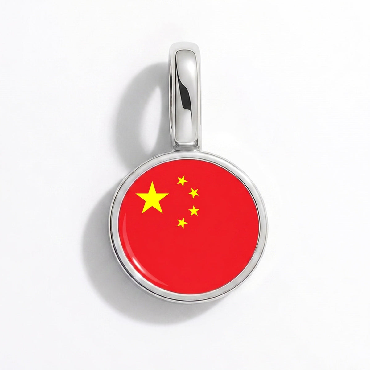 Charm - Flag Round – Silver