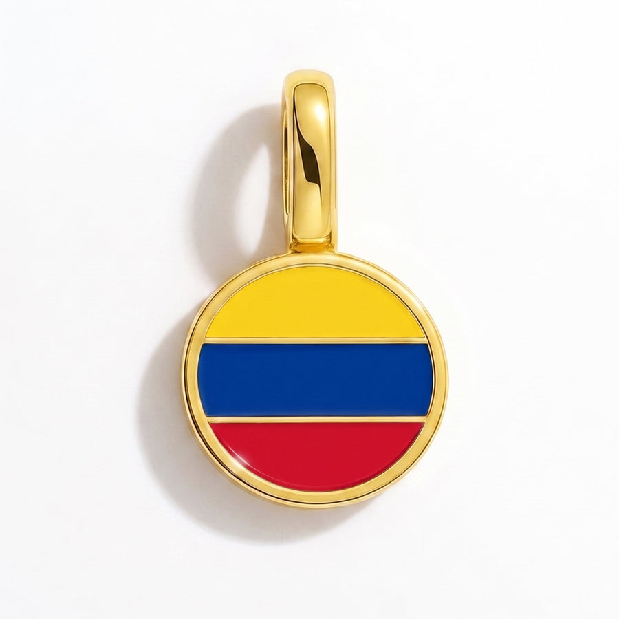Charm - Flag Round – Gold