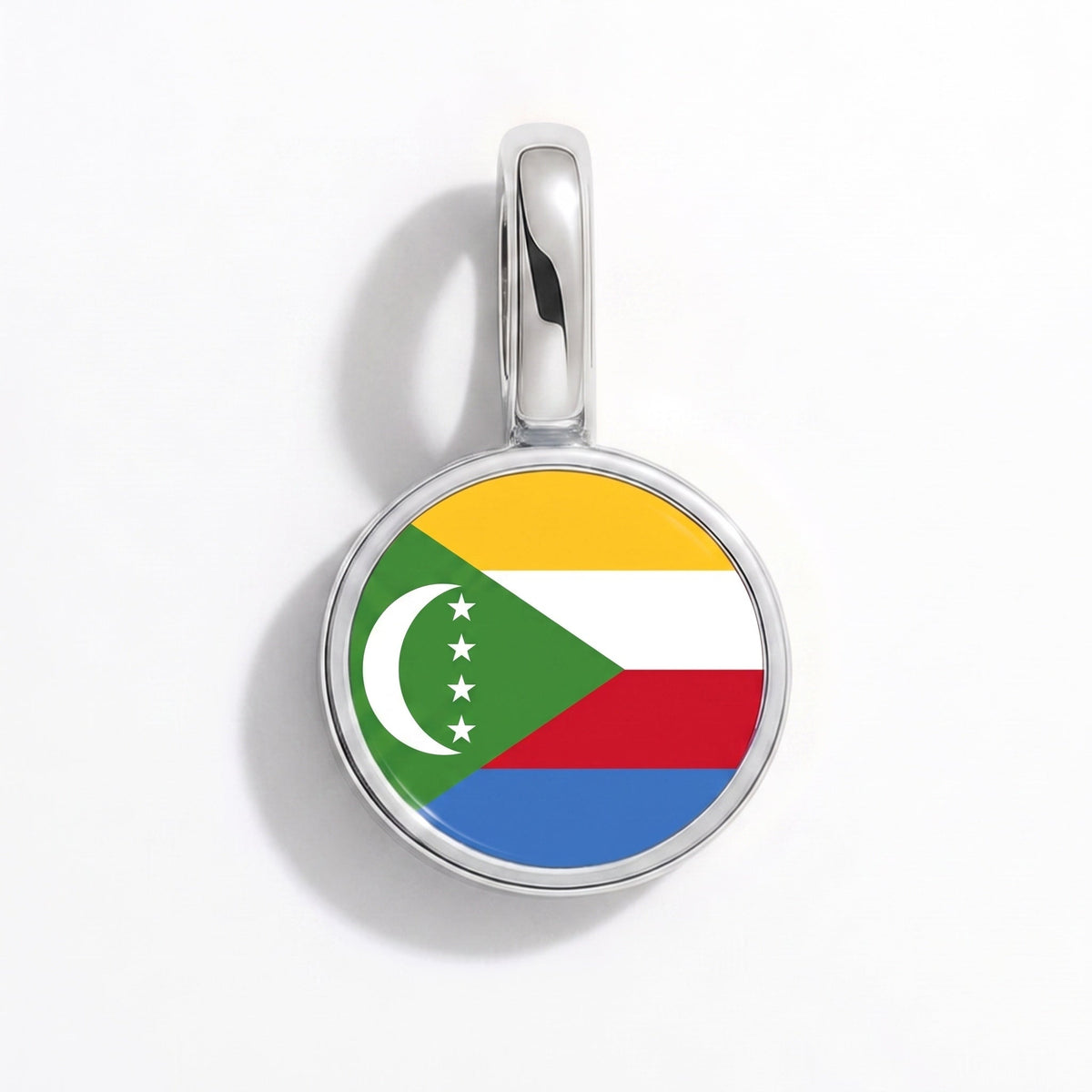 Charm - Flag Round – Silver