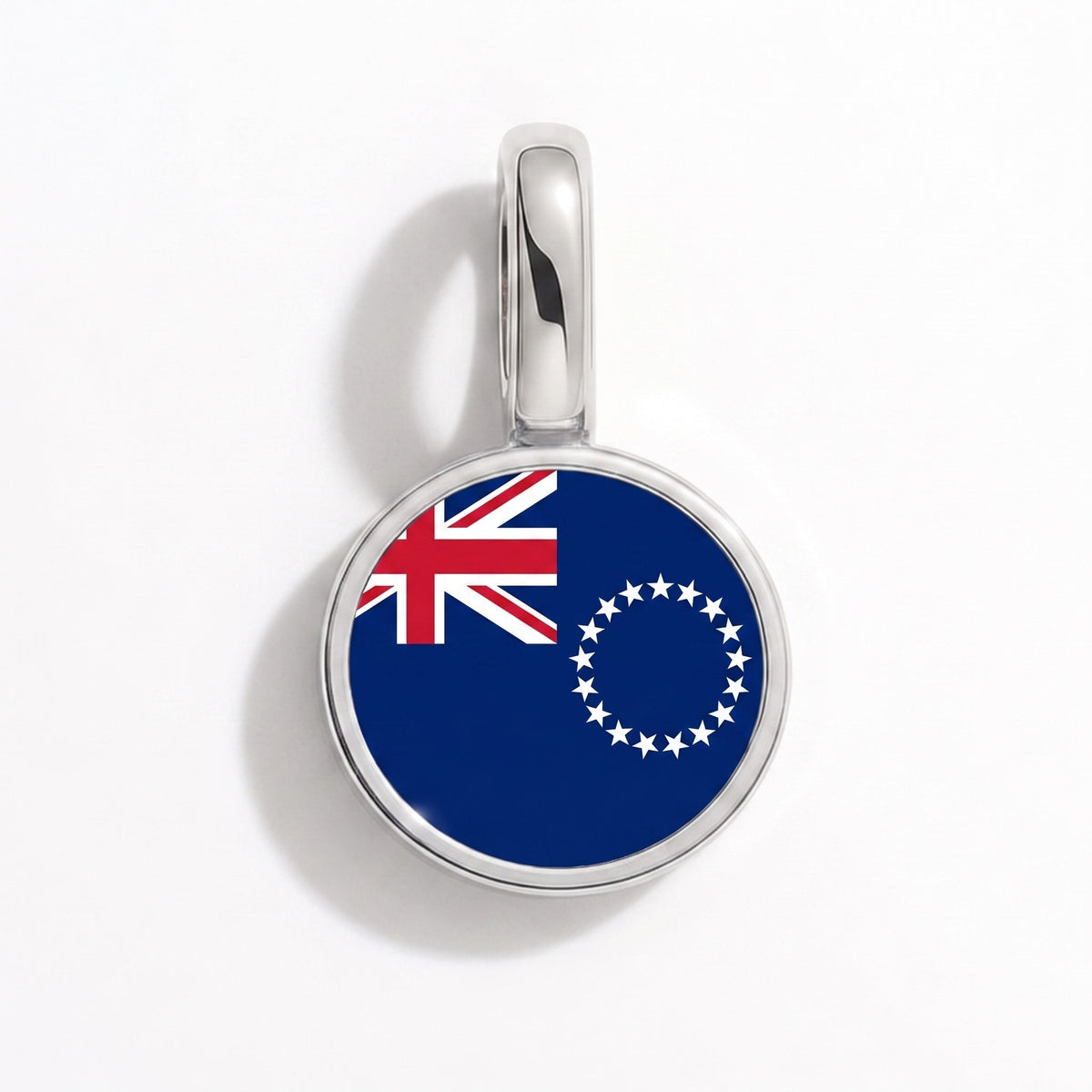 Charm - Flag Round – Silver