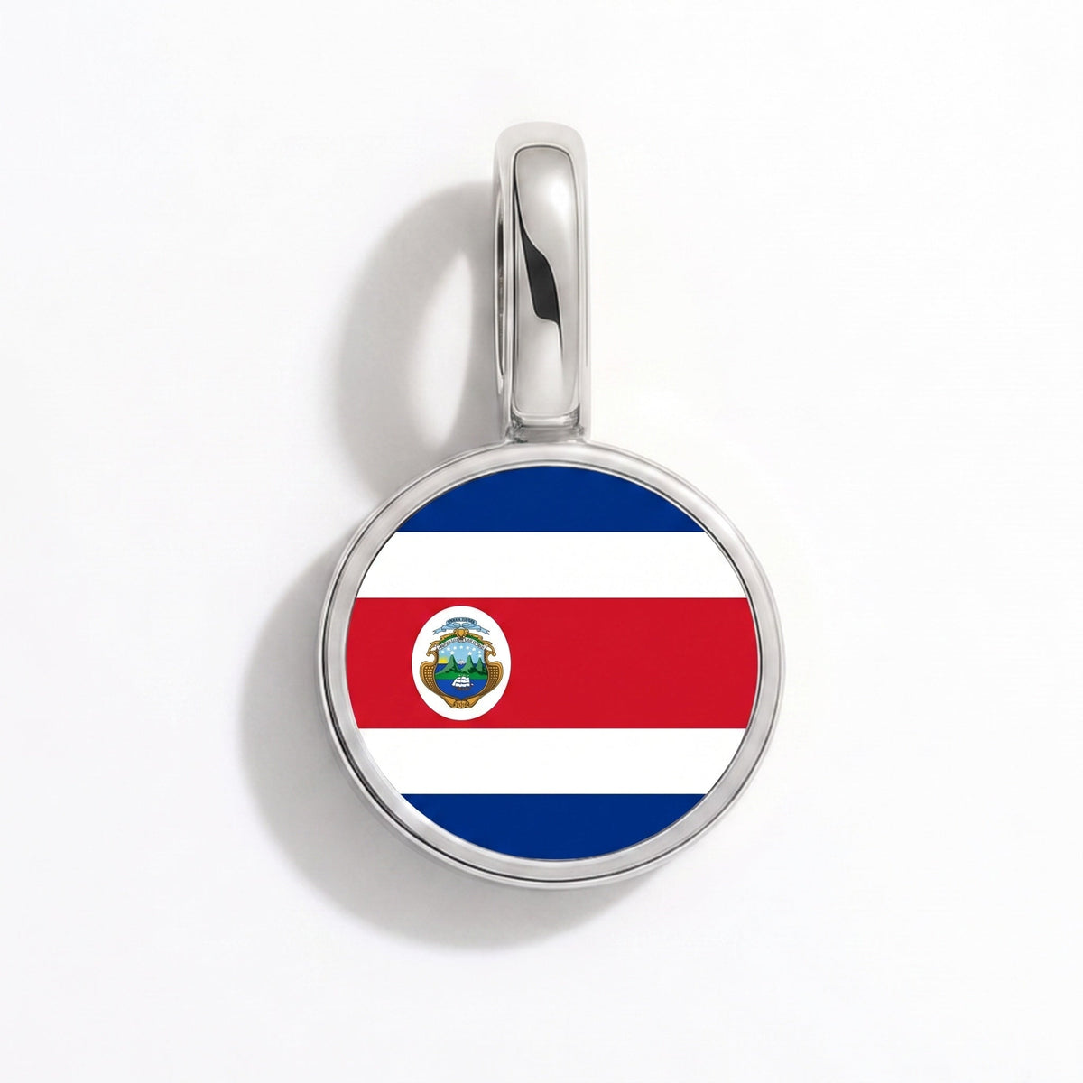 Charm - Flag Round – Silver