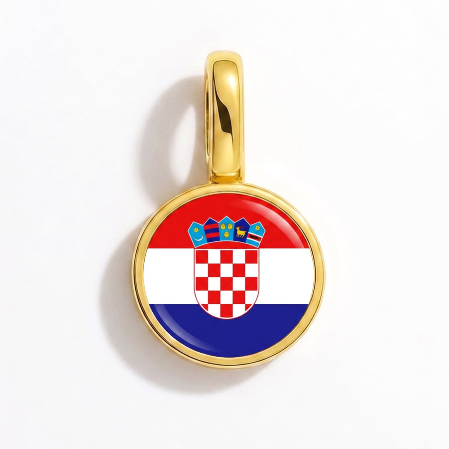 Charm - Flag Round – Gold