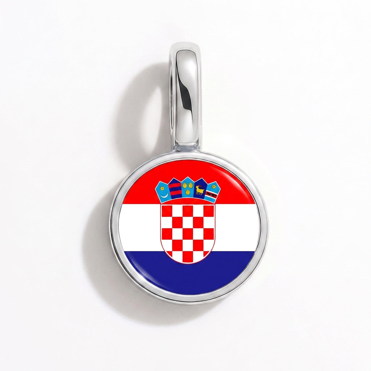Charm - Flag Round – Silver