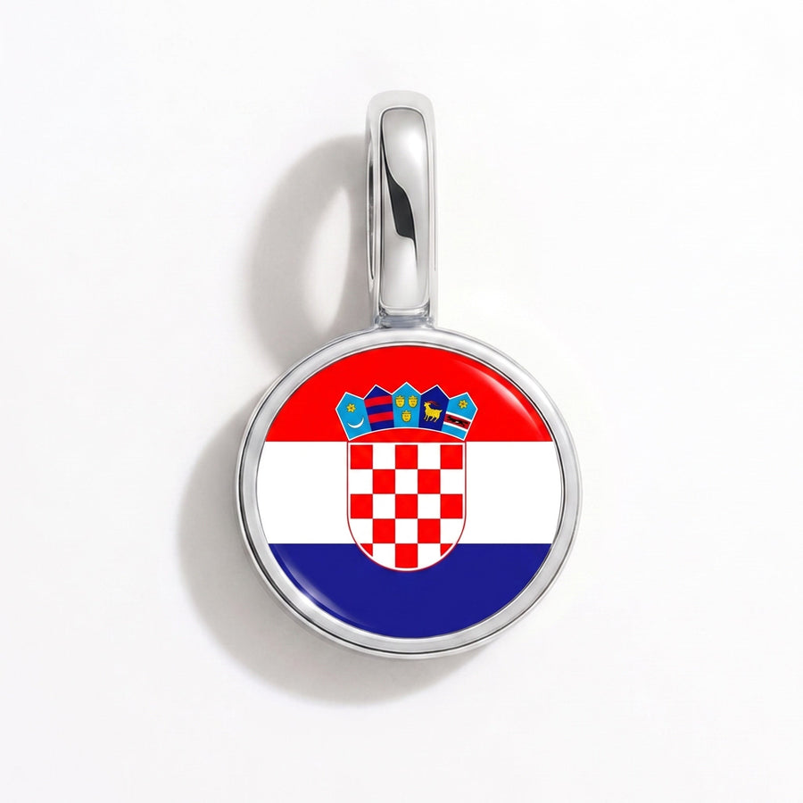 Charm - Flag Round – Silver