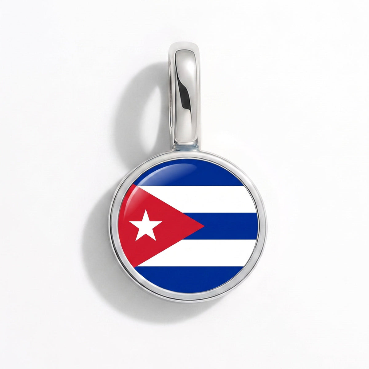 Charm - Flag Round – Silver