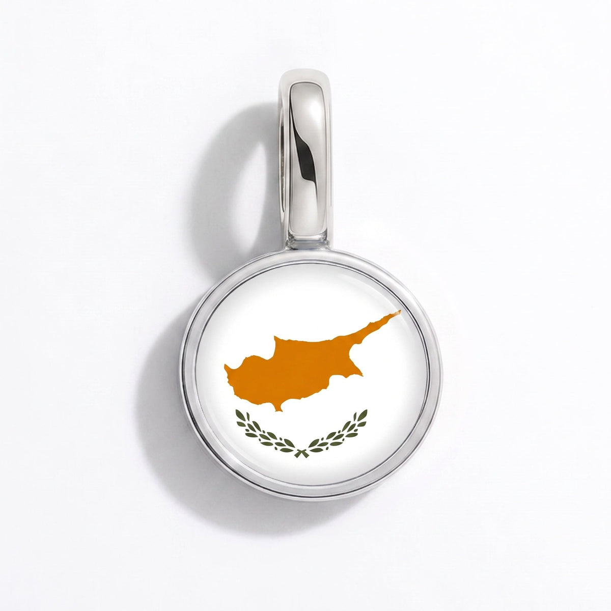 Charm - Flag Round – Silver
