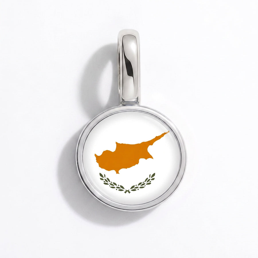 Charm - Flag Round – Silver
