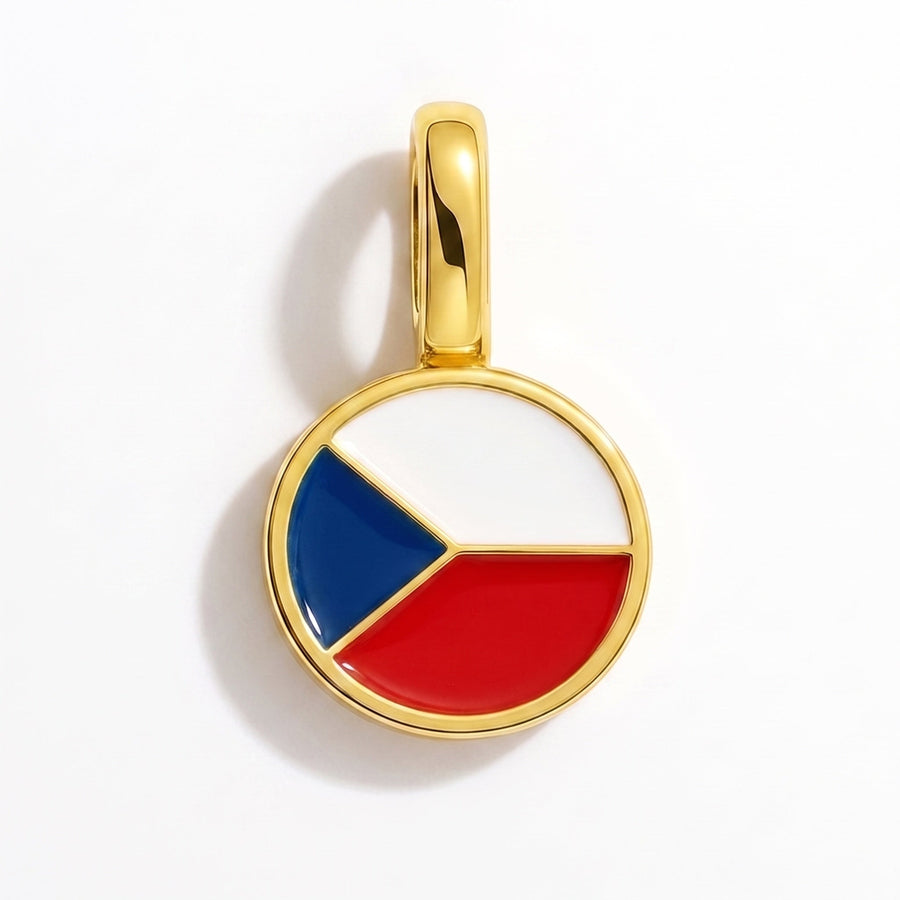 Charm - Flag Round – Gold