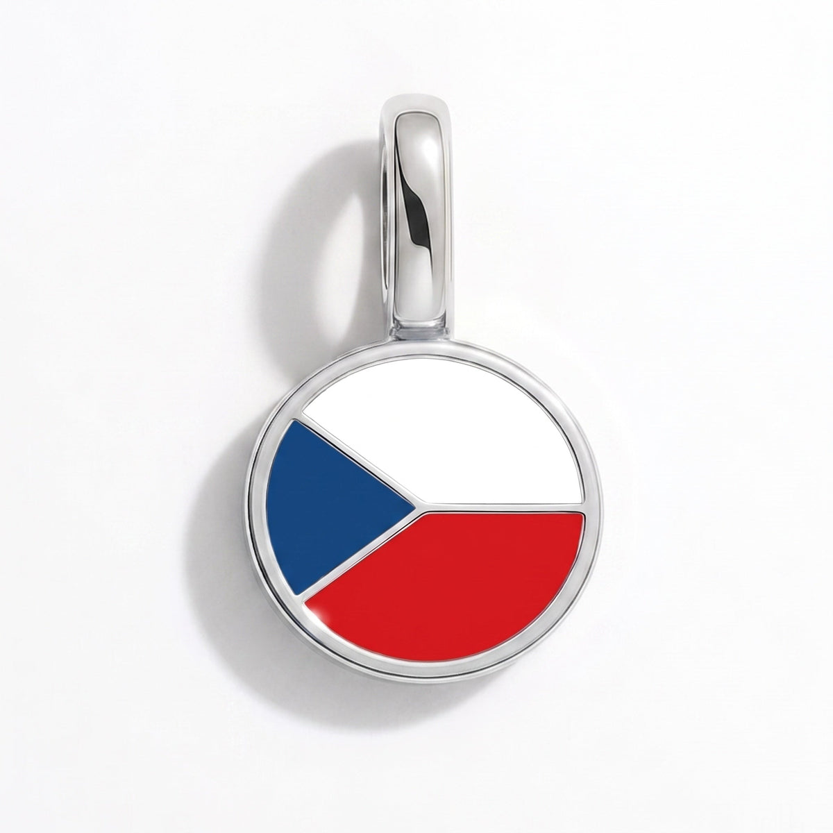 Charm - Flag Round – Silver