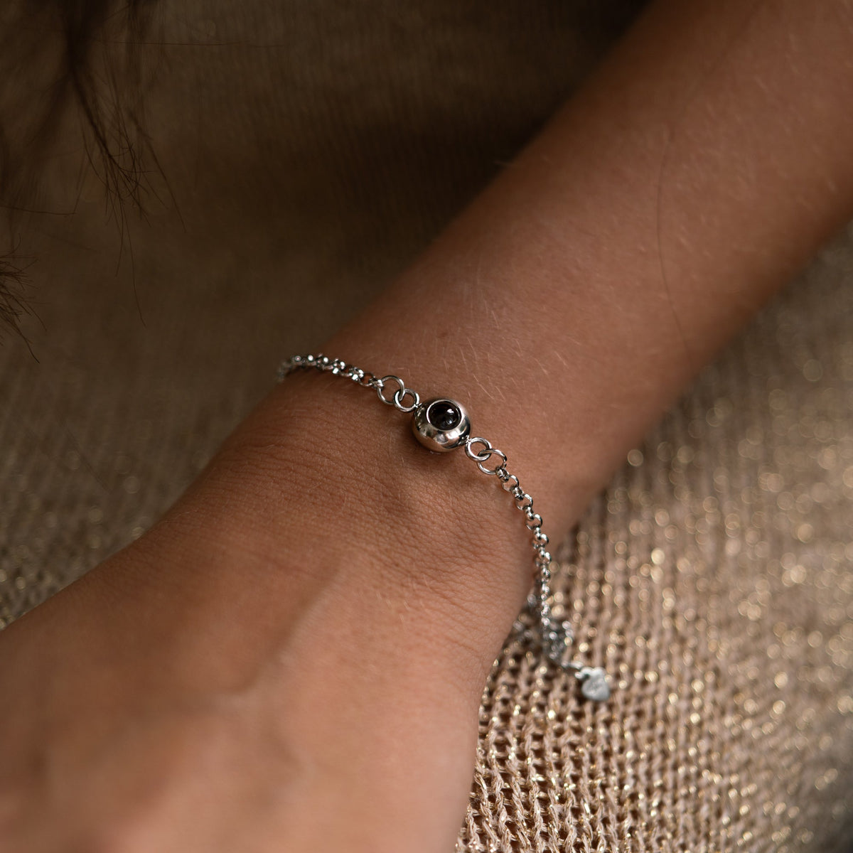 Personalized photo bracelet with your photo - Rolo chain