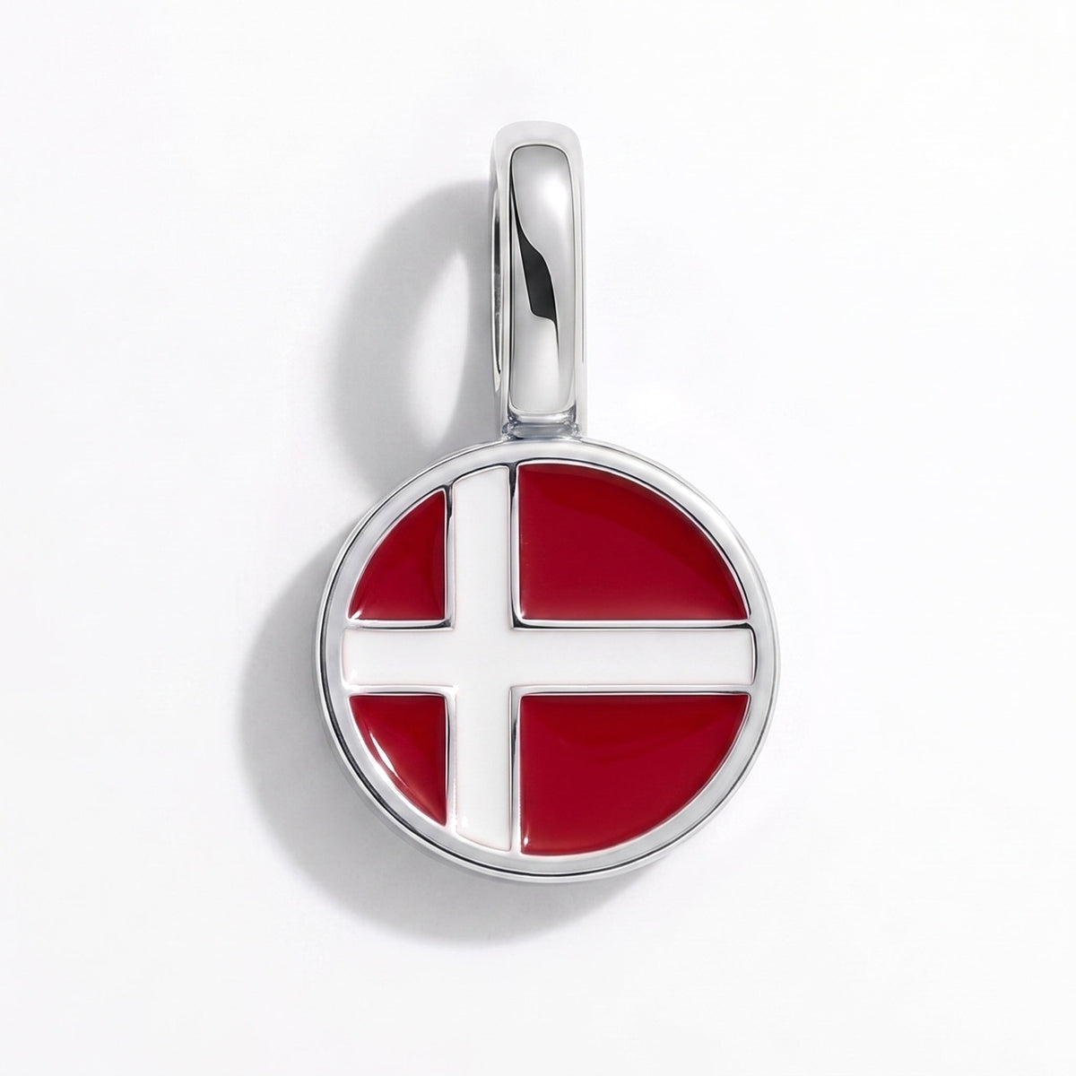 Charm - Flag Round – Silver