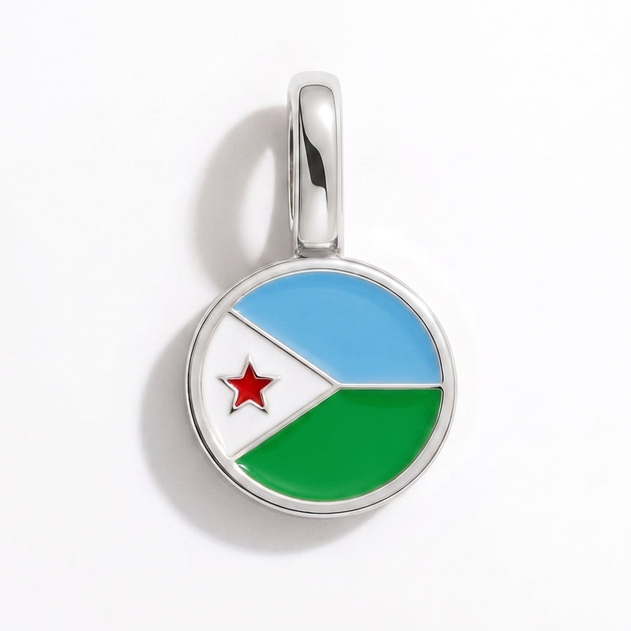 Charm - Flag Round – Silver