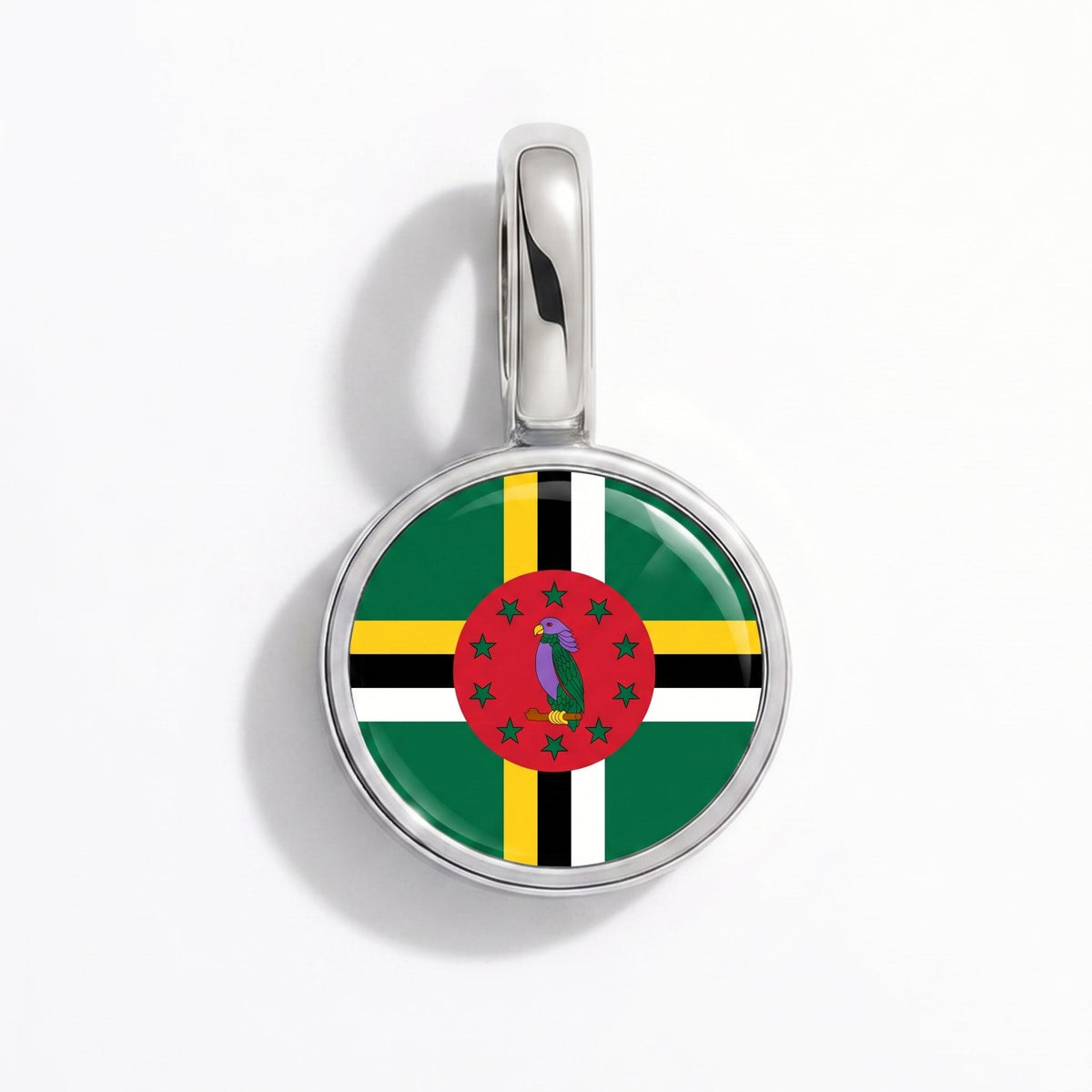 Charm - Flag Round – Silver