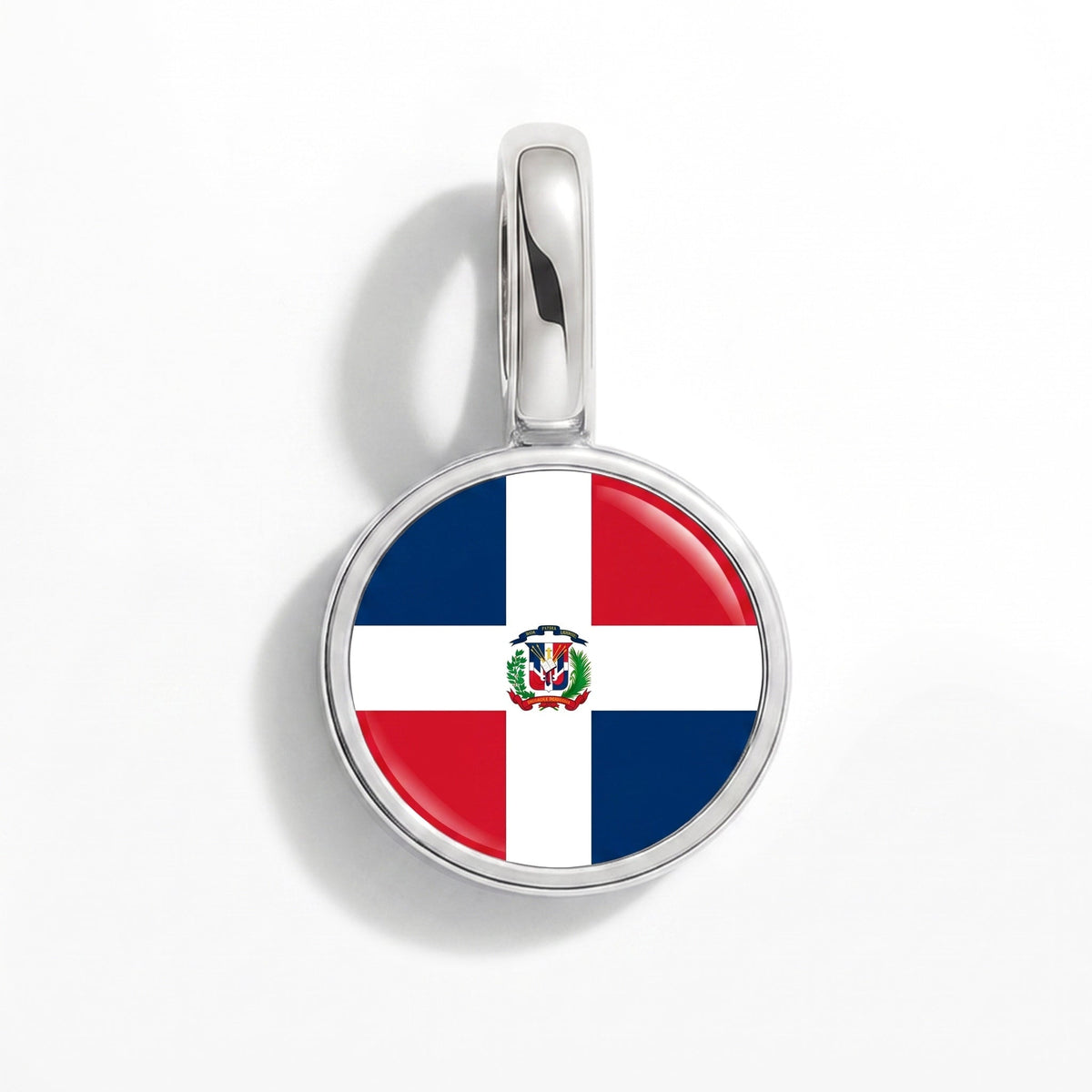 Charm - Flag Round – Silver