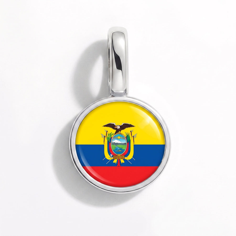 Charm - Flag Round – Silver