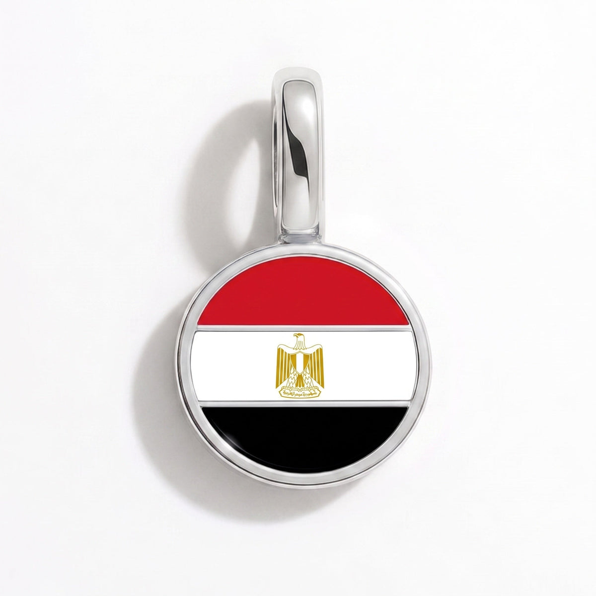 Charm - Flag Round – Silver