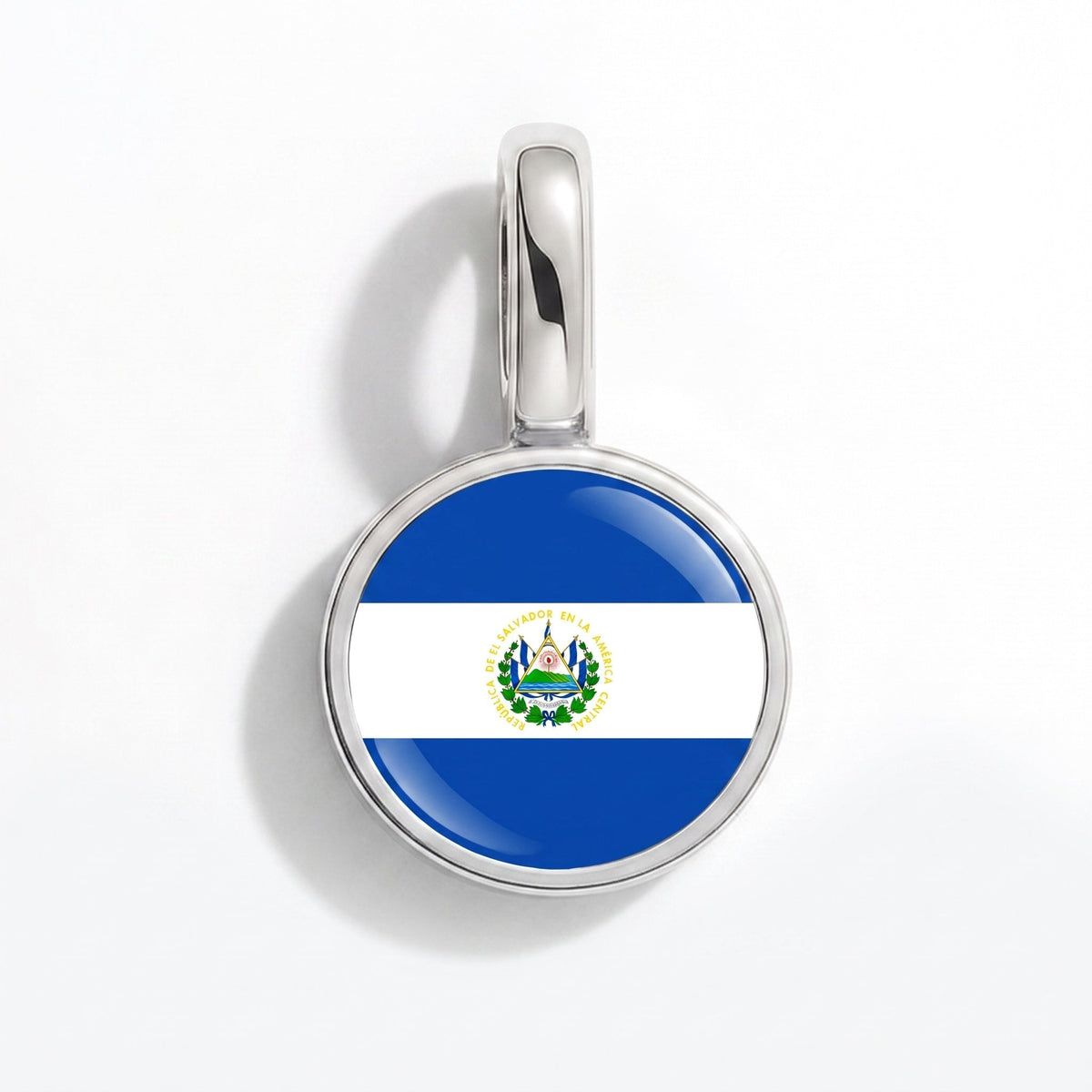 Charm - Flag Round – Silver