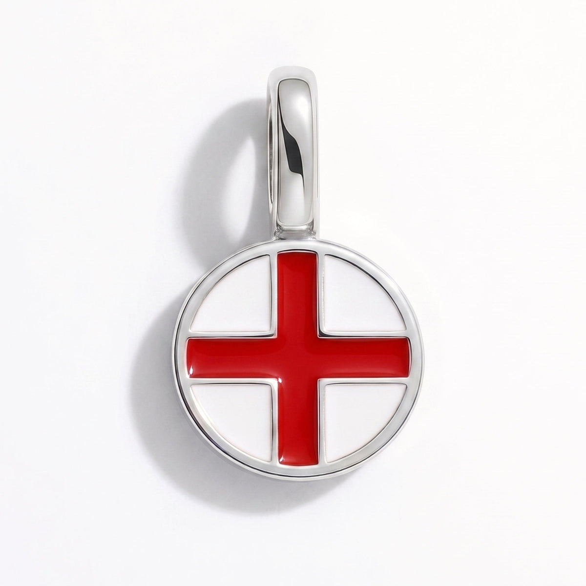 Charm - Flag Round – Silver
