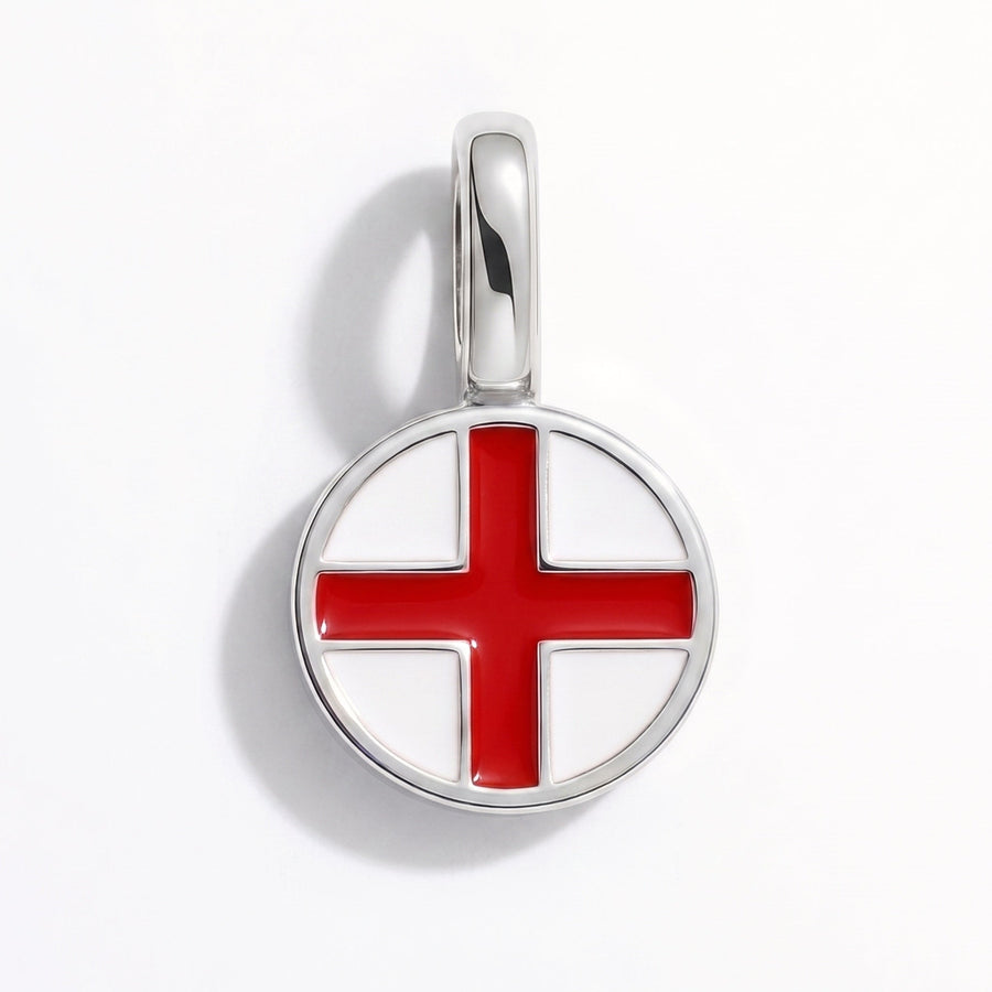 Charm - Flag Round – Silver