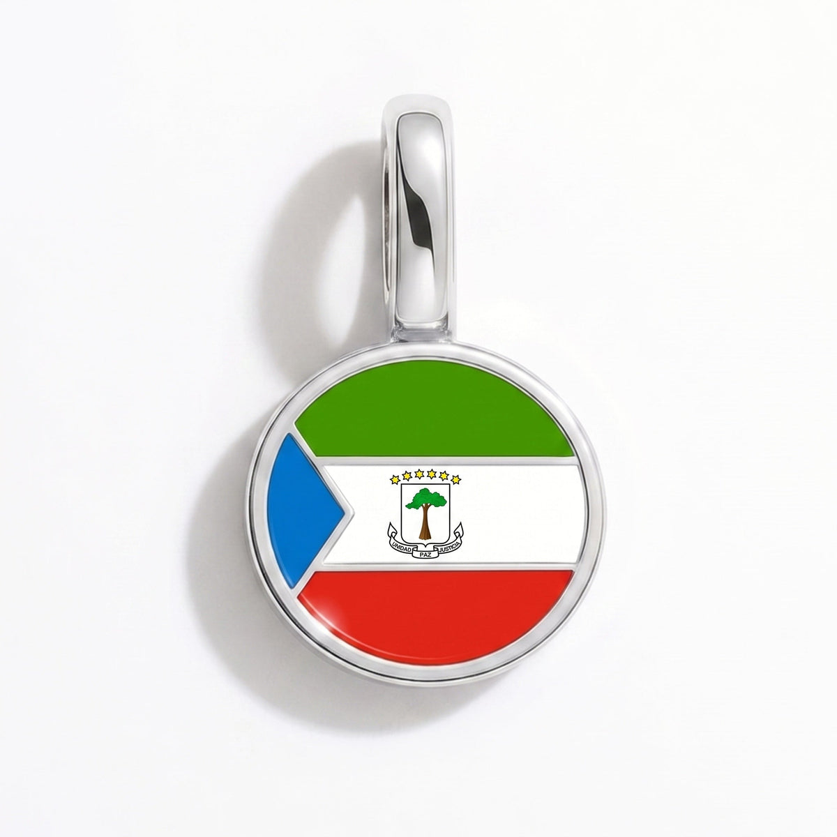 Charm - Flag Round – Silver