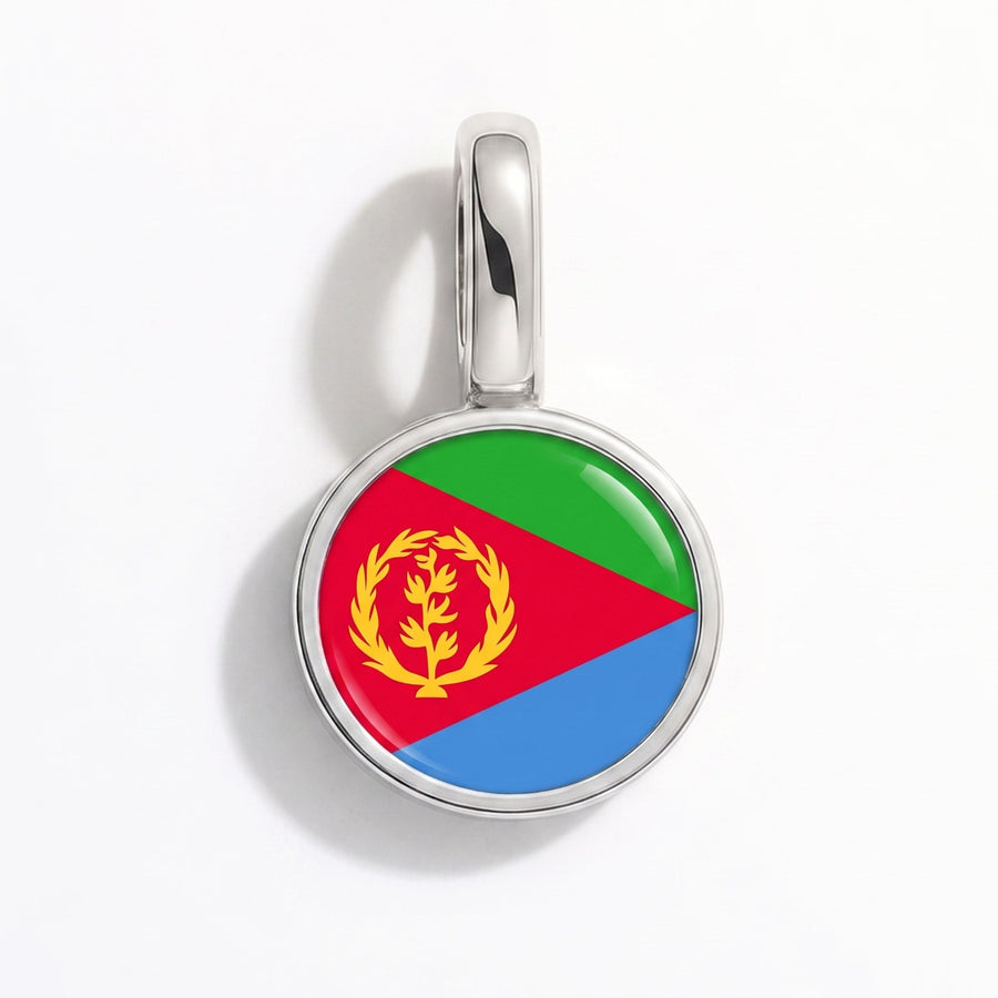 Charm - Flag Round – Silver