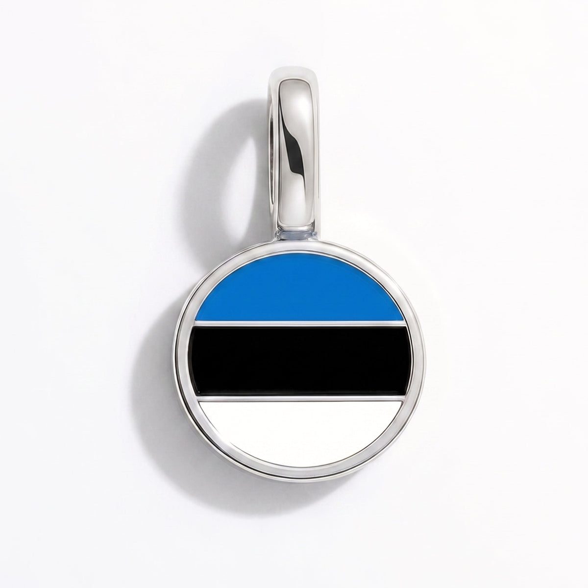 Charm - Flag Round – Silver