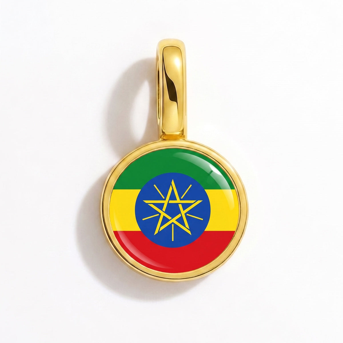 Charm - Flag Round – Gold